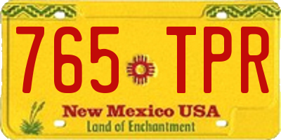 NM license plate 765TPR