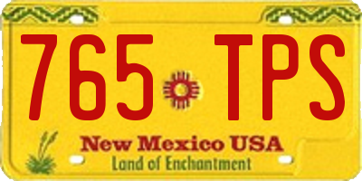 NM license plate 765TPS