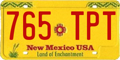 NM license plate 765TPT