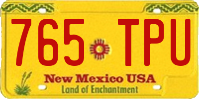 NM license plate 765TPU