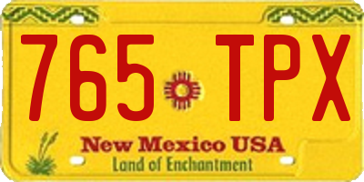 NM license plate 765TPX