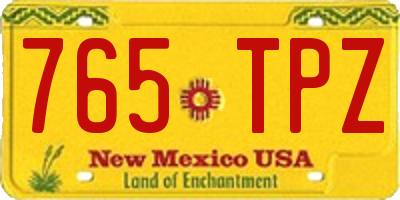 NM license plate 765TPZ