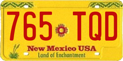 NM license plate 765TQD