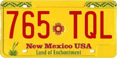 NM license plate 765TQL