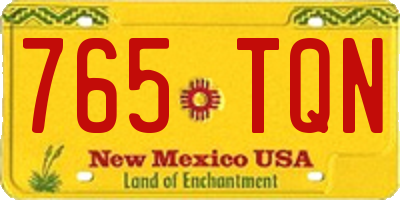 NM license plate 765TQN