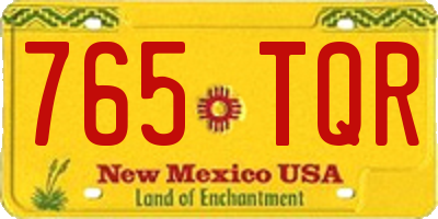 NM license plate 765TQR