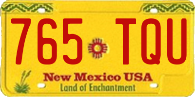 NM license plate 765TQU