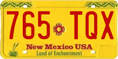 NM license plate 765TQX