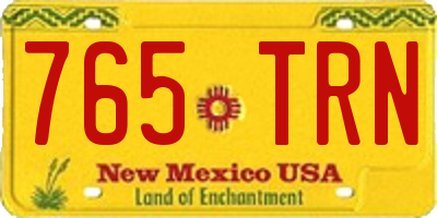 NM license plate 765TRN