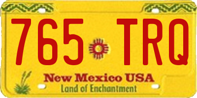 NM license plate 765TRQ
