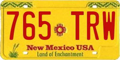 NM license plate 765TRW