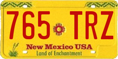 NM license plate 765TRZ