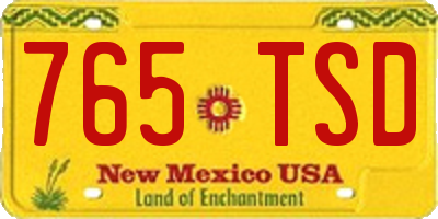 NM license plate 765TSD