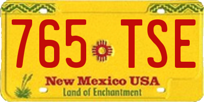 NM license plate 765TSE