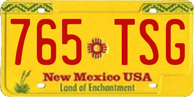NM license plate 765TSG