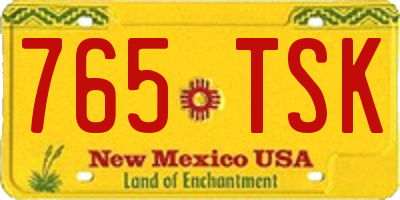 NM license plate 765TSK