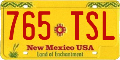NM license plate 765TSL