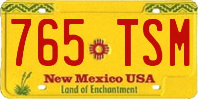 NM license plate 765TSM