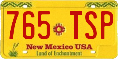 NM license plate 765TSP
