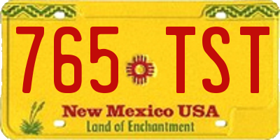NM license plate 765TST
