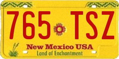 NM license plate 765TSZ