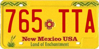 NM license plate 765TTA