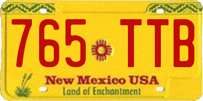 NM license plate 765TTB