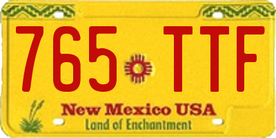 NM license plate 765TTF