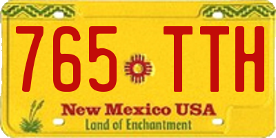 NM license plate 765TTH