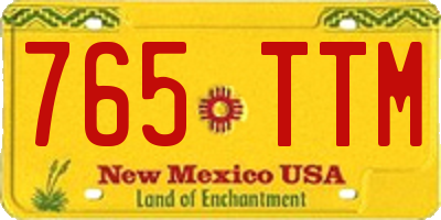 NM license plate 765TTM