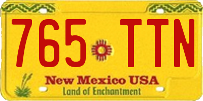 NM license plate 765TTN