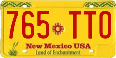 NM license plate 765TTO