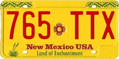 NM license plate 765TTX