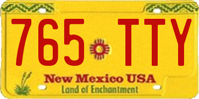 NM license plate 765TTY