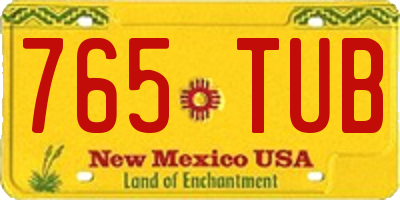 NM license plate 765TUB