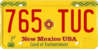 NM license plate 765TUC