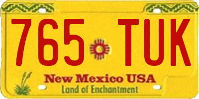 NM license plate 765TUK
