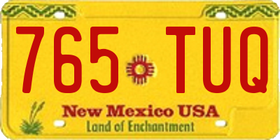 NM license plate 765TUQ