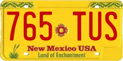 NM license plate 765TUS