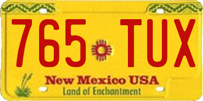 NM license plate 765TUX