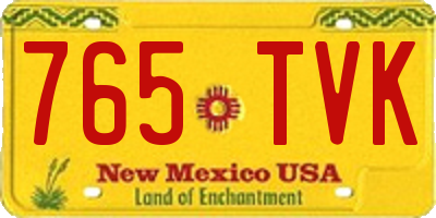 NM license plate 765TVK