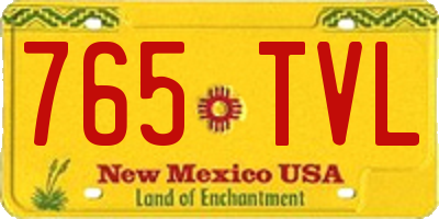 NM license plate 765TVL
