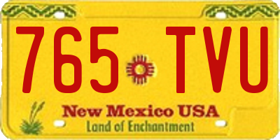 NM license plate 765TVU