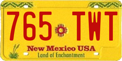 NM license plate 765TWT