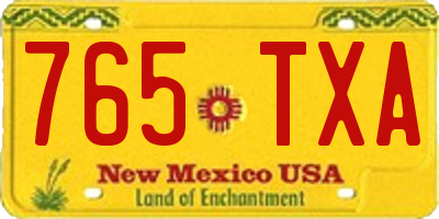 NM license plate 765TXA