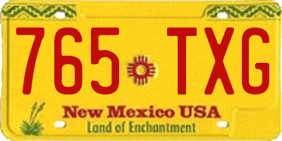 NM license plate 765TXG
