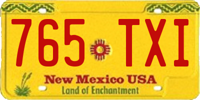 NM license plate 765TXI