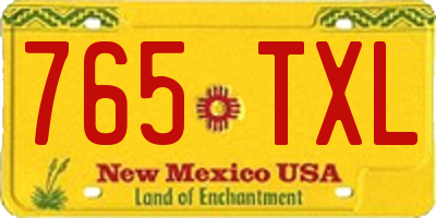 NM license plate 765TXL