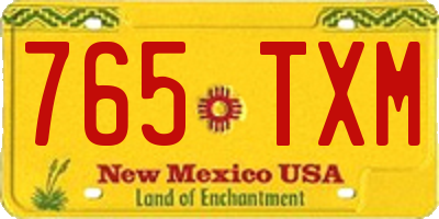 NM license plate 765TXM