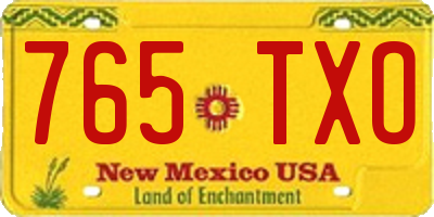 NM license plate 765TXO
